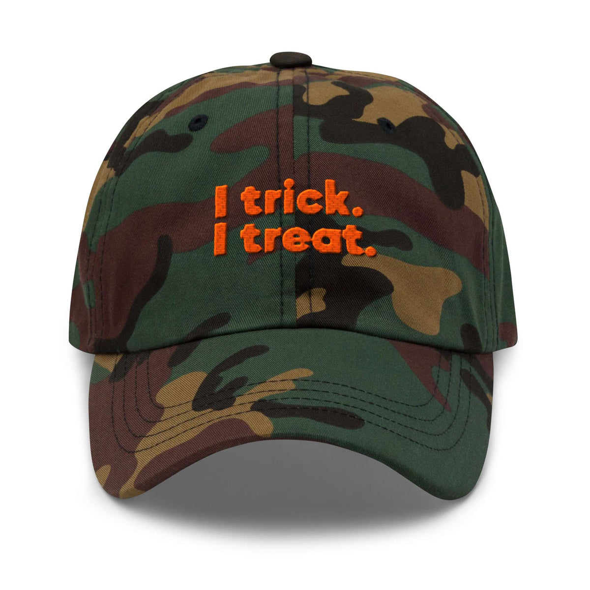 I Trick I Treat Embroidered Hat in Green Camo by Gaddies